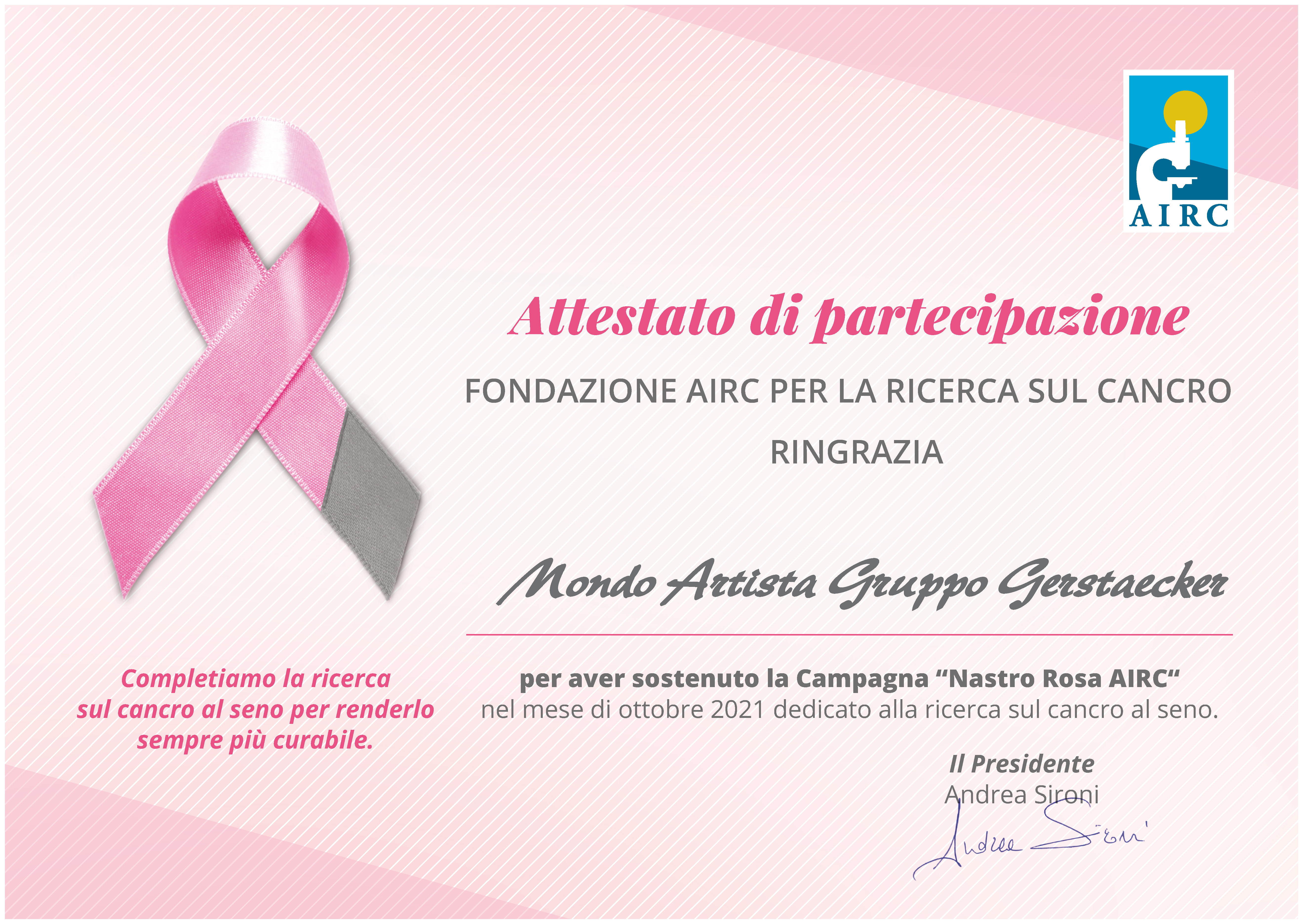 Attestato AIRC