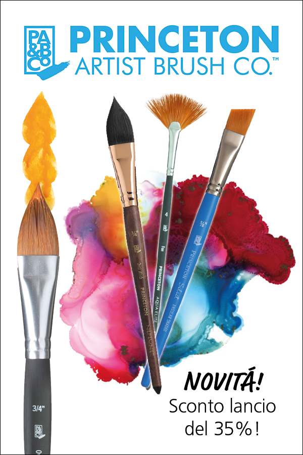 Princeton Art & Brush Select Artiste 3750 - Pennello Angolare Shader 1/4 Pollice, Setole Miste, Manico Blu